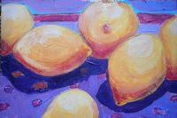 Lemons, 8"x6", acrylic on wood,
