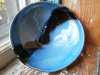 8" black stripe on blue bowl
*